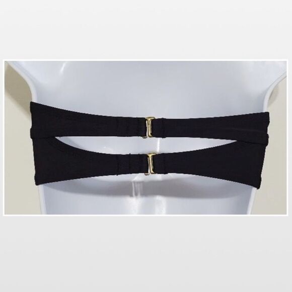 Xhilartion Swimwear Bikini Bandeau Top Womens Small Petite Black Bathing Suit - Picture 12 of 16